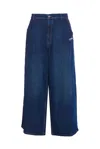 Off-white Embroidered Logo Wide Jeans In Blue