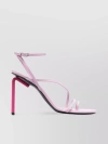 Off-white 110mm Allen Glittered Leather Sandals In Pastel