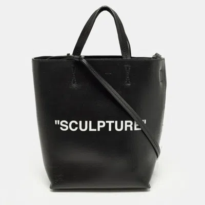 Off-white "sculpture" Black Leather Vertical Tote