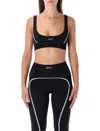 Off-white Stripe-detail Ribbed Top In Black