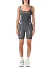 Off-white Race Logo Arrow Seamless Onesie In Gray
