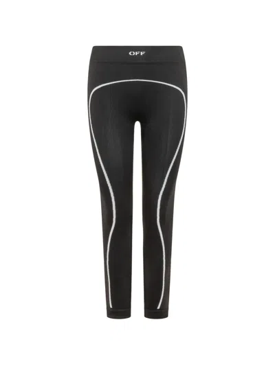 Off-white Off Stamp Seamless Leggings In Black