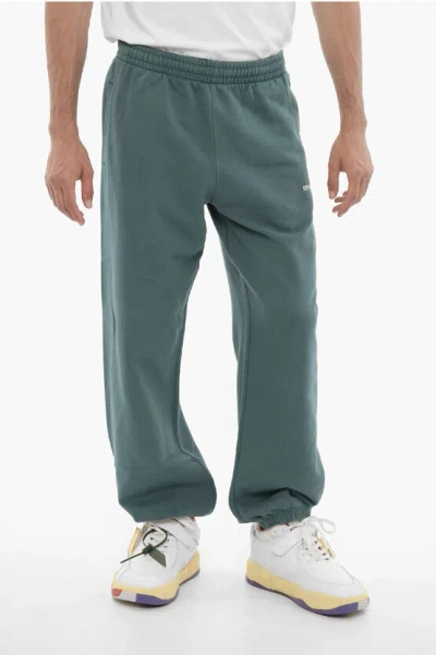 Off-white Seasonal Brushed Cotton Chain Arrow Joggers In Green