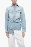 Off-white Seasonal Denim Toybox Jacket With Logo Buttons