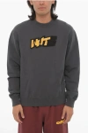 Off-white Seasonal Slim Fit Crew-neck Sweatshirt With Contrasting Deta