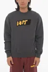 Off-white Seasonal Slim Fit Crew-neck Sweatshirt With Contrasting Deta In Grey