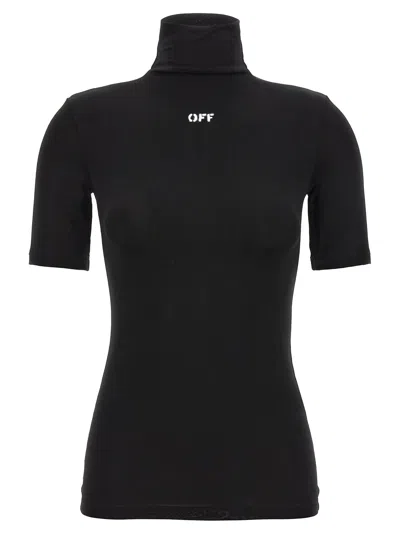 Off-white Black Off Stamp Second Skin T-shirt In White/black