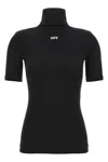 Off-white Off Stamp Second Skin Short Sleeve Turtle Neck Top In Multi