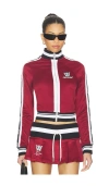 Off-white Cropped Red Jacket With Striped Accents In Red
