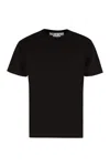 OFF-WHITE SET OF THREE BLACK COTTON T-SHIRTS FOR MEN WITH RIBBED DETAILS