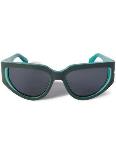 Off-white Seward Logo-print Sunglasses In Green