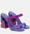 Off-white Bulky Slides In Fuchsia Violet