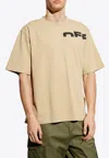 Off-white Off White Men Script Hooded Sweatshirt In Beige