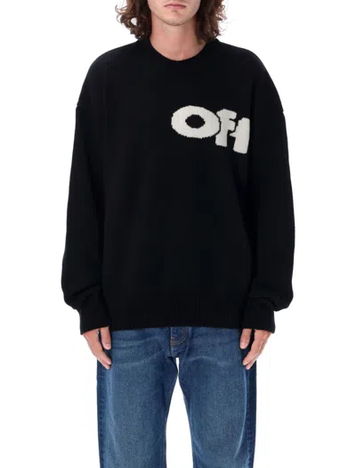 Off-white Shared Logo Knit Crewneck In Black