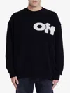 Off-white Intarsia-knit Logo Sweater In Black