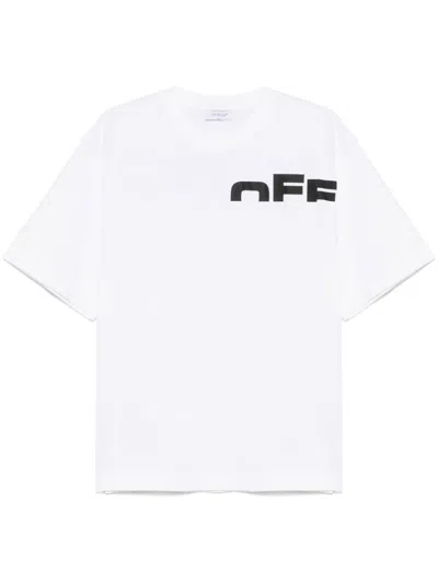 Off-white Off Shared White T-shirt With Maxi Logo Printed On The Back In Cotton Man