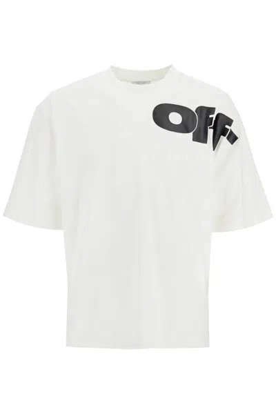 Off-white T-shirt With Logo In Bianco