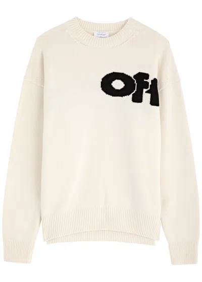 Off-white Shared Logo Wool-blend Jumper In Cream