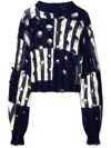 Off-white Multicolored Shibori Knit Sweater In Blue