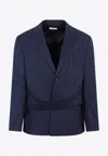 Off-white Wool Single-breasted Blazer In Blue