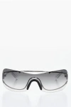 Off-white Shield Wharf Sunglasses With Gradient Leather In Black