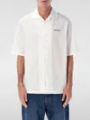 Off-white Brush Arrow Poplin Bowling Shirt With Embroidered Logo In White