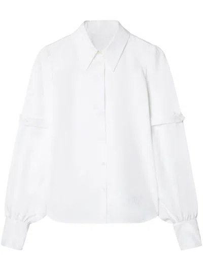 Off-white Strap-embellished Poplin Shirt In White