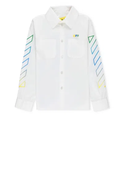 Off-white Kids' Shirt With Logo In White