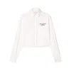 Off-white Embroidered Detail Poplin Cropped Shirt In White