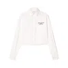 Off-white Embroidered Detail Poplin Cropped Shirt In White