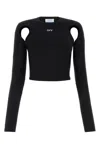 Off-white Cropped Top With Cut-out Shoulder Details