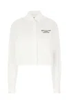 Off-white Embroidered Detail Poplin Cropped Shirt In White