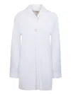 Off-white Poplin Flower Button Ls Shirt In White