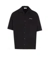 Off-white Graphic Print Bowling Shirt With Spread Collar In Black