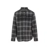 Off-white Dark Grey Cotton Spray Book Check Flan Reg Shirt In Gray