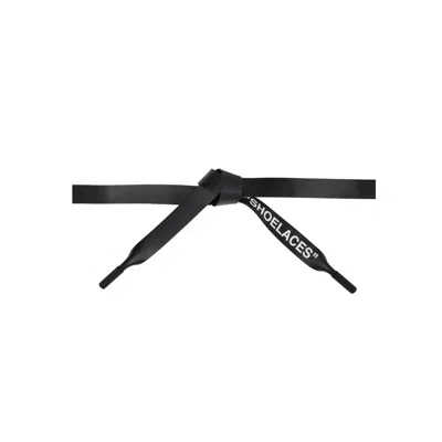 Pre-owned Off-white Shoelace Leather Belt In Black