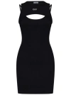 OFF-WHITE SHORT DRESS IN BLACK RIBBED STRETCH COTTON