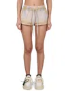 Off-white Tie-dye Patterned Shorts For Summer In Beige