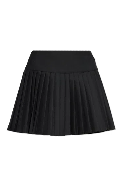 Off-white High-waisted Pleated Mini Skirt Design In Black