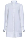 OFF-WHITE SHORT SHIRT DRESS IN WHITE COTTON POPLIN