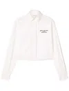 Off-white Embroidered Detail Poplin Cropped Shirt In White