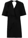 Off-white Short-sleeve Backless Dress In Black