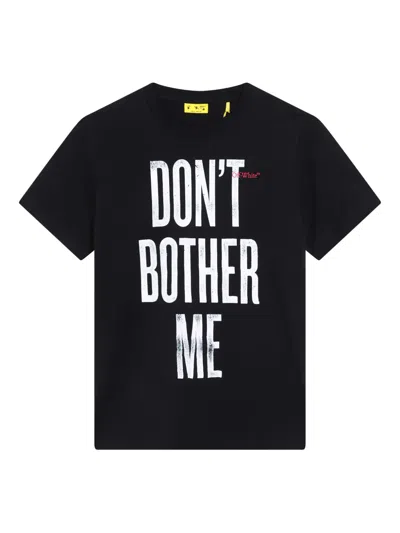 Off-white Kids' Short-sleeve Crew-neck T-shirt In Black