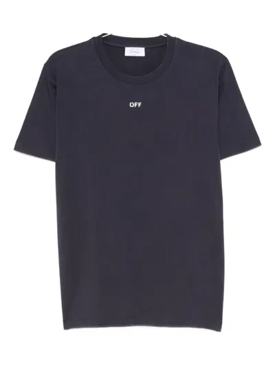 Off-white Short-sleeve Crew-neck T-shirt In Blue