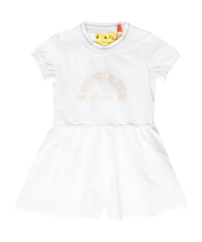 Off-white Short Sleeve Dress In White