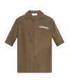 Off-white Logo-print Short-sleeve Shirt In Brown