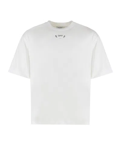 Off-white Graphic Print Crew Neck Short Sleeve T-shirt In White