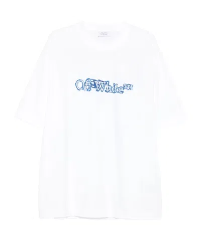 Off-white Cloudy Arrow Skate Cotton T-shirt In White