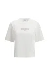 Off-white Regular Fit Cotton T-shirt With Printed Design In White