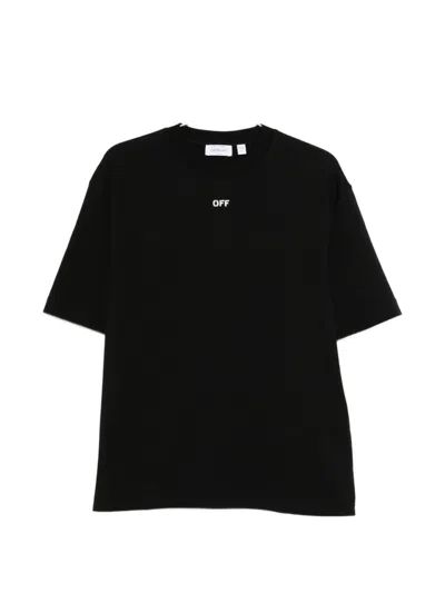 Off-white Short Sleeve T-shirt With Logo In Black